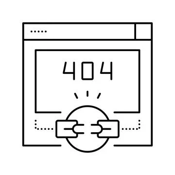 Broken link 404 error line icon vector illustration Illustrazione stock