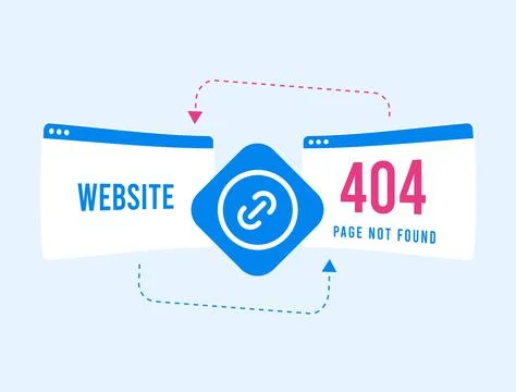 Broken Link Building Strategy Concept. Enhancing SEO with Internal and External Stock Illustration