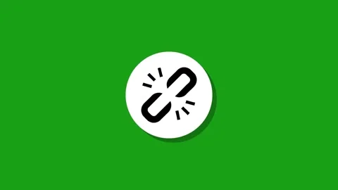 Broken link chain icon animation on green background representing error and.. Stock Footage 327762792