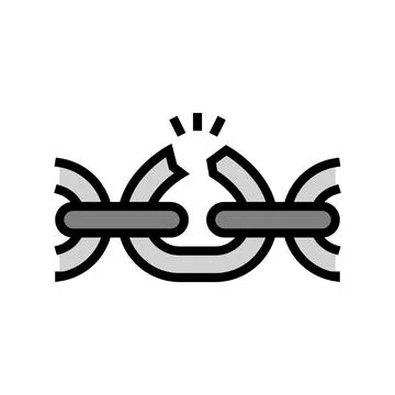 Broken link color icon vector illustration 스톡 일러스트