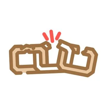 Broken link color icon vector illustration 스톡 일러스트
