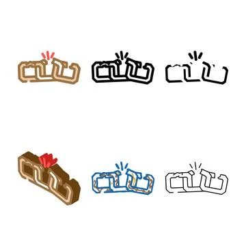 Broken link color simplified icon vector Stock Illustration