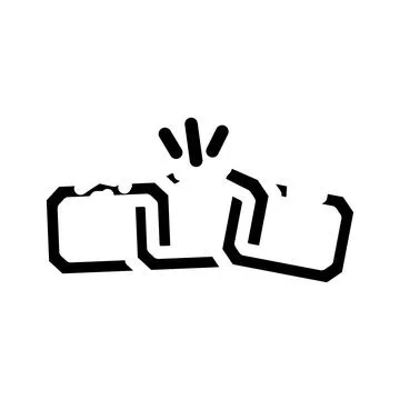 Broken link glyph icon vector illustration 스톡 일러스트