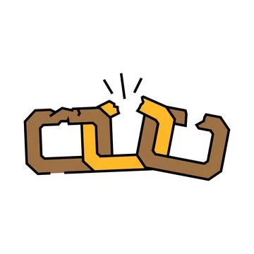 Broken link icon color illustration Stock Illustration