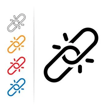 Broken Link Icon for Disconnected Content Stock Illustration