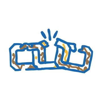 Broken link icon doodle illustration Stock Illustration