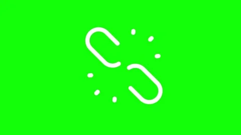 Broken Link Icon Isolated on Green Screen Background Stock Footage 286732108