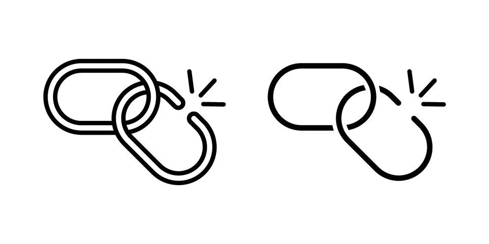 Broken link icon vector design. EPS10 Stock Illustration