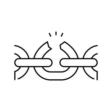 Broken link line icon vector illustration 스톡 일러스트