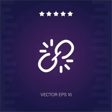 Broken link vector icon Stock Illustration
