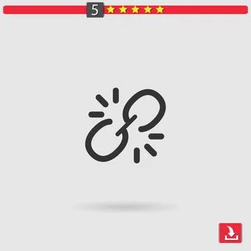 Broken link vector icon Illustrazione stock