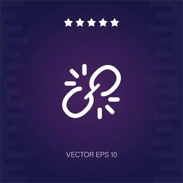 Broken link vector icon Stock Illustration