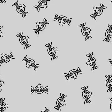 Broken link vector seamless pattern Illustrazione stock