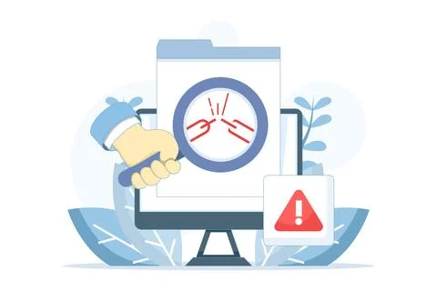 Broken links and website auditing illustration イラスト素材