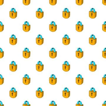 Broken lock pattern, cartoon style Illustrazione stock