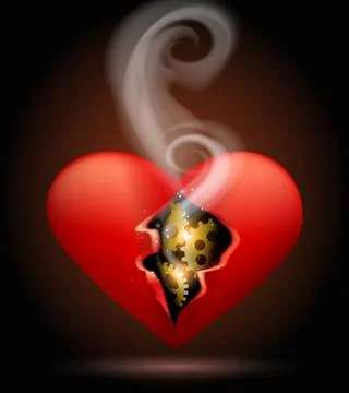Broken Machine Heart Illustration Stock Illustration