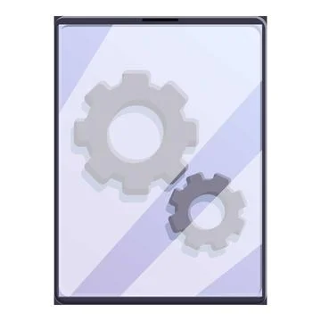 Broken mechanic tablet icon, cartoon style Stock Illustration