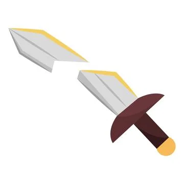 Broken medieval short sword. Vector Stock Illustration