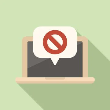 Broken message laptop icon flat vector. Update brand Stock Illustration