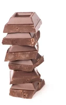 Broken milk chocolate bar Stock Photos