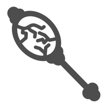 Broken mirror solid icon. Hand mirror web vector illustration isolated on white Stock Illustration