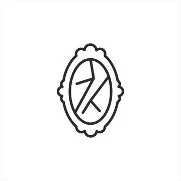 Broken Mirror Vector Icon Stock Illustration