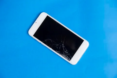 Broken mobile phone. Cracked Foto stock