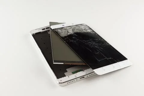Broken mobile phone Stock Photos