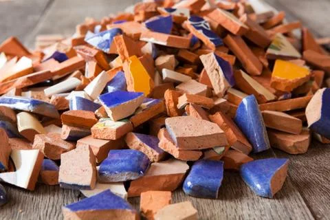 Broken mosaic tiles Stock Photos