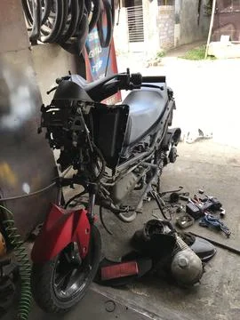 Broken Motorcycle Stock Photos