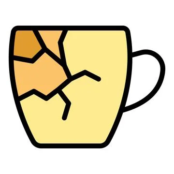 Broken mug icon vector flat 스톡 일러스트