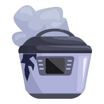 Broken multi cooker appliance emitting smoke, kitchen hazard Stock Illustration