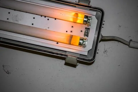 Broken neon lamp Stock Photos