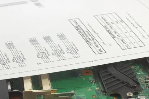 Broken notebook Stock-Fotos