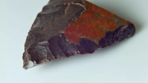 Broken obsidian spear spearpoint native american artifacts paiute indian stone Stock Footage 81737590