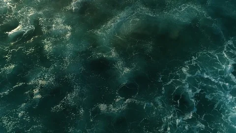 Broken ocean water from overhead with nice patterns Stock Footage 107073039