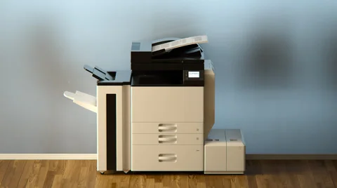 Broken Office Printer Scan Xerox Virus Stock Footage 58097471