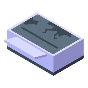 Broken office scanner showing damaged glass surface Stock Illustration