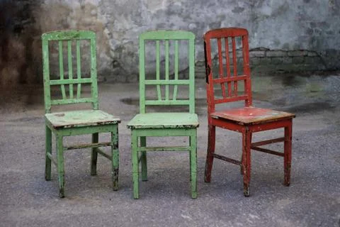 Broken old chair. Stock Photos