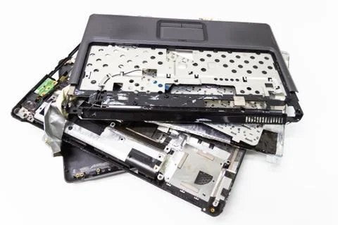 A broken old Computer laptop and notebook crash Photos