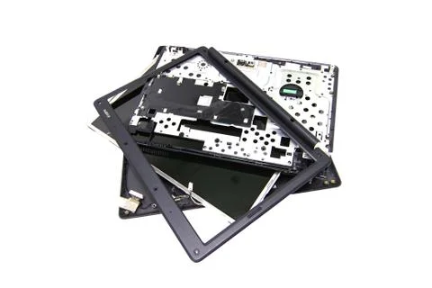 A broken old Computer laptop and notebook crash Foto stock