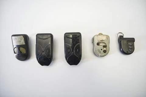Broken old electronic gate remote control Stock Photos