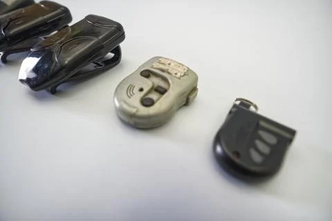 Broken old electronic gate remote control Stock Photos
