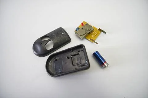 Broken old electronic gate remote control Stock Photos