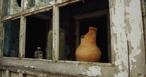 Broken old jug Video stock 138992434