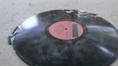 Broken Old Record. Slider equipment used  Stock Footage 106052381