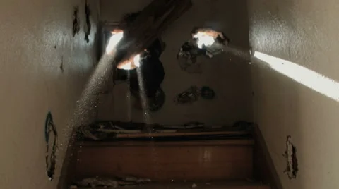 Broken Old Staircase Stock Footage 47923305