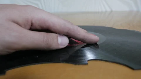 Broken Old Vinyl Record Stock Footage 267985171