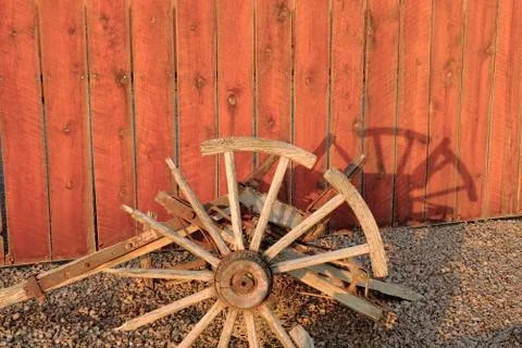 Broken Old Wagon Wheel Stock Photos