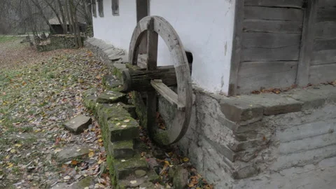 Broken Old Water Mill Stock Footage 224148550